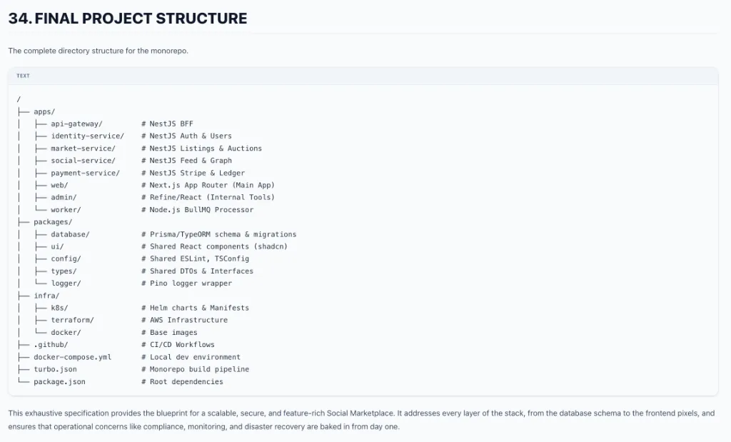 Production-ready code and project structure