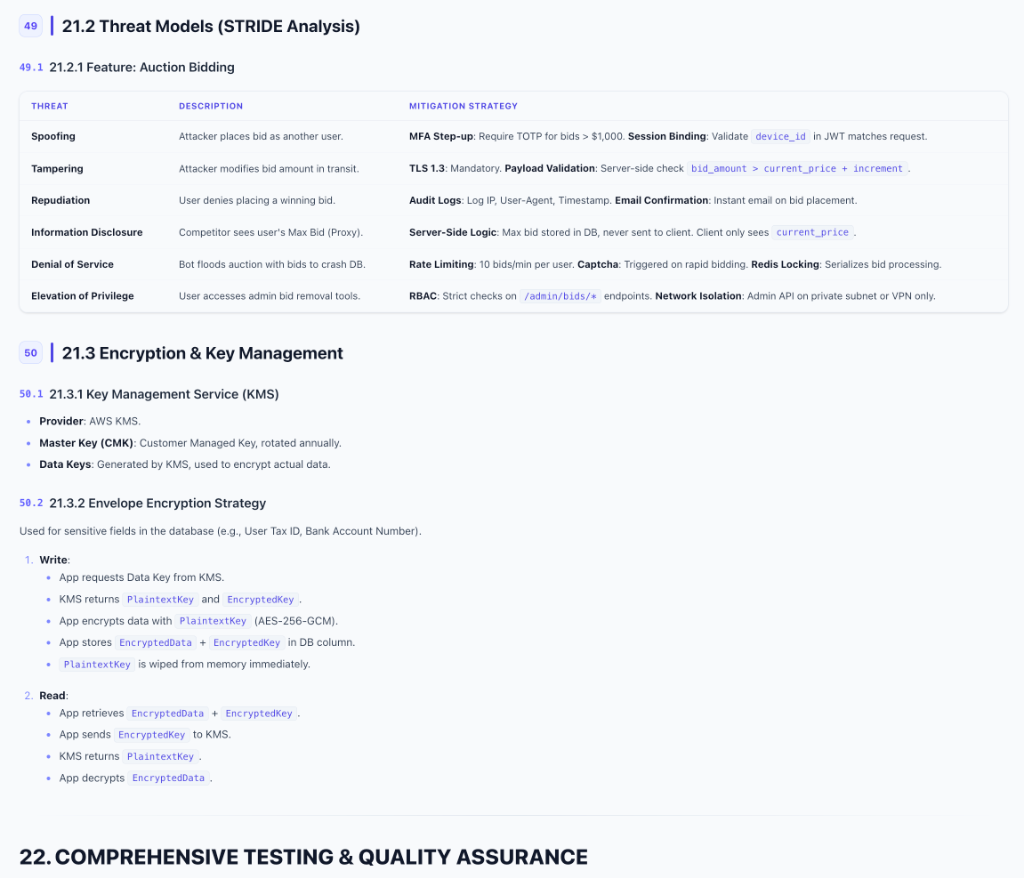 STRIDE threat model analysis table